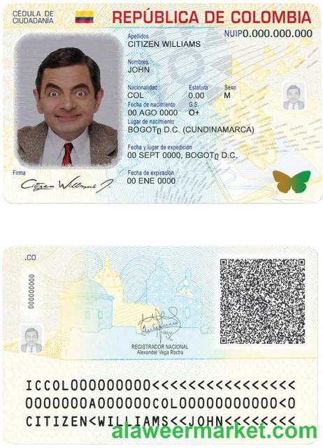 Colombia ID template in PSD format, fully editable (2020 - present) (1)